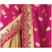 Sparkling Golden Colored Faux Georgette Saree